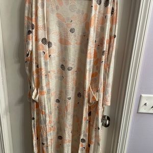 Lularoe Peach Floral Sarah Duster